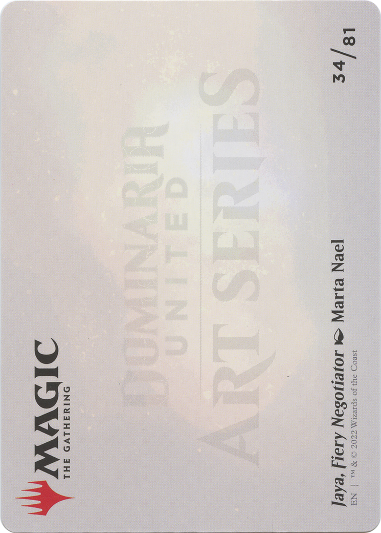 Jaya, Fiery Negotiator // Jaya, Fiery Negotiator (ADMU-034) - Dominaria United Art Series (Borderless) Foil