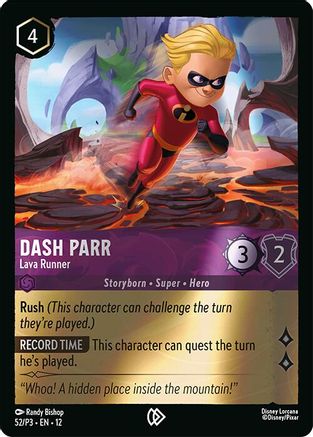 Dash Parr - Lava Runner (52) - Disney Lorcana Promo Cards Cold Foil