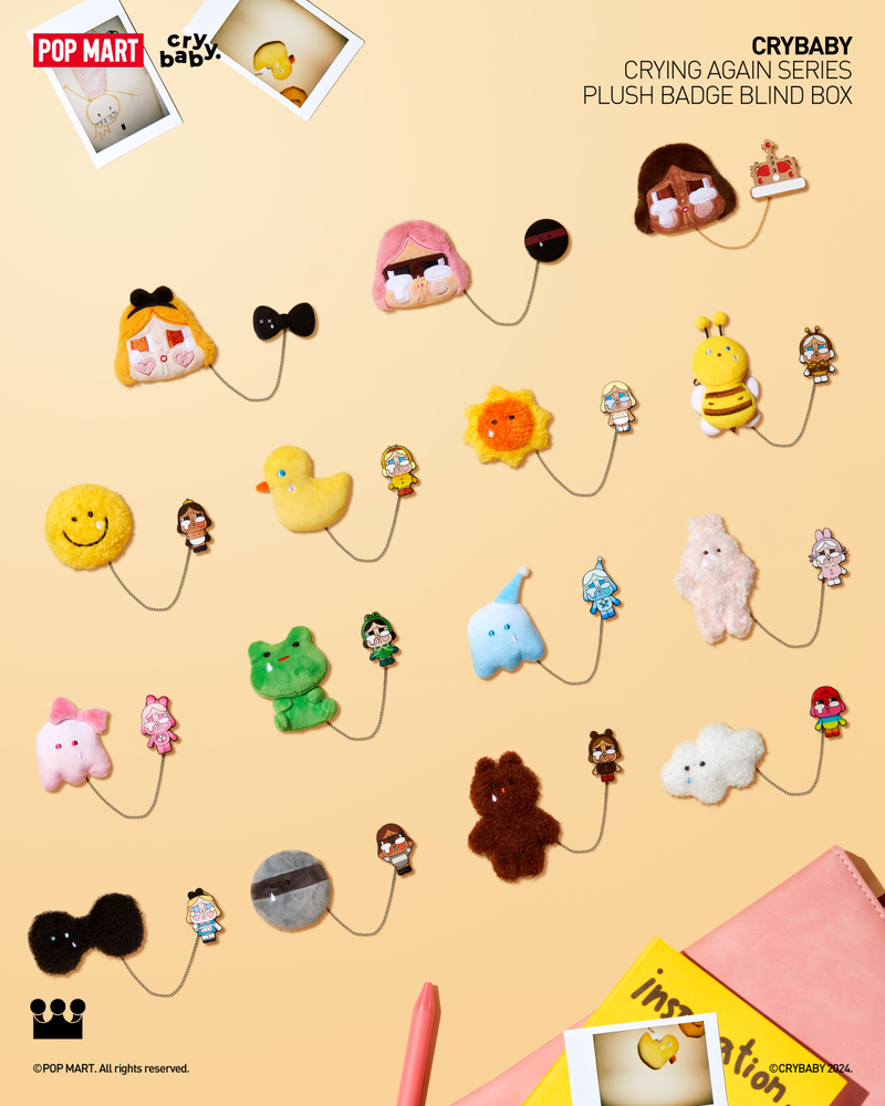 POP MART: CRYBABY - Crying Again Plush Badge Series