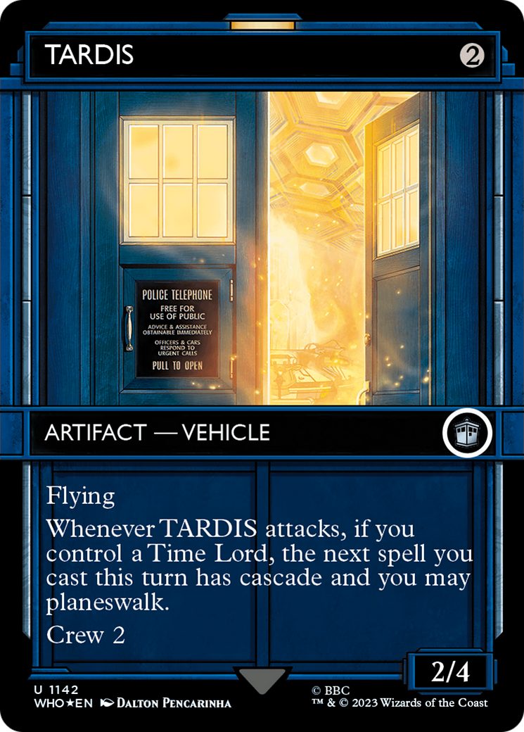 TARDIS (Showcase) (Surge Foil) (WHO-1142) - Doctor Who: (Showcase) (Borderless) Foil