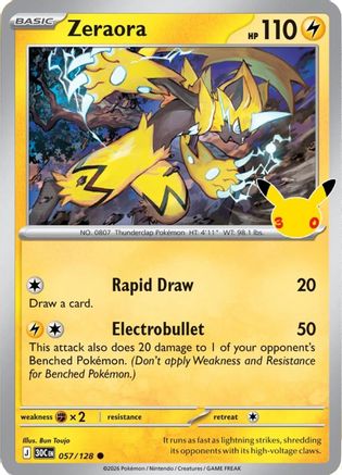 Zeraora 057  - Holofoil ME 30th Celebration - Common