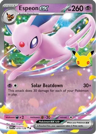Espeon ex 070  - Holofoil ME 30th Celebration - Double Rare