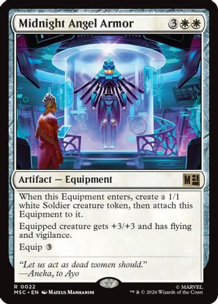 Midnight Angel Armor (Surge Foil) (MSC-022) - Commander: Marvel Super Heroes Foil