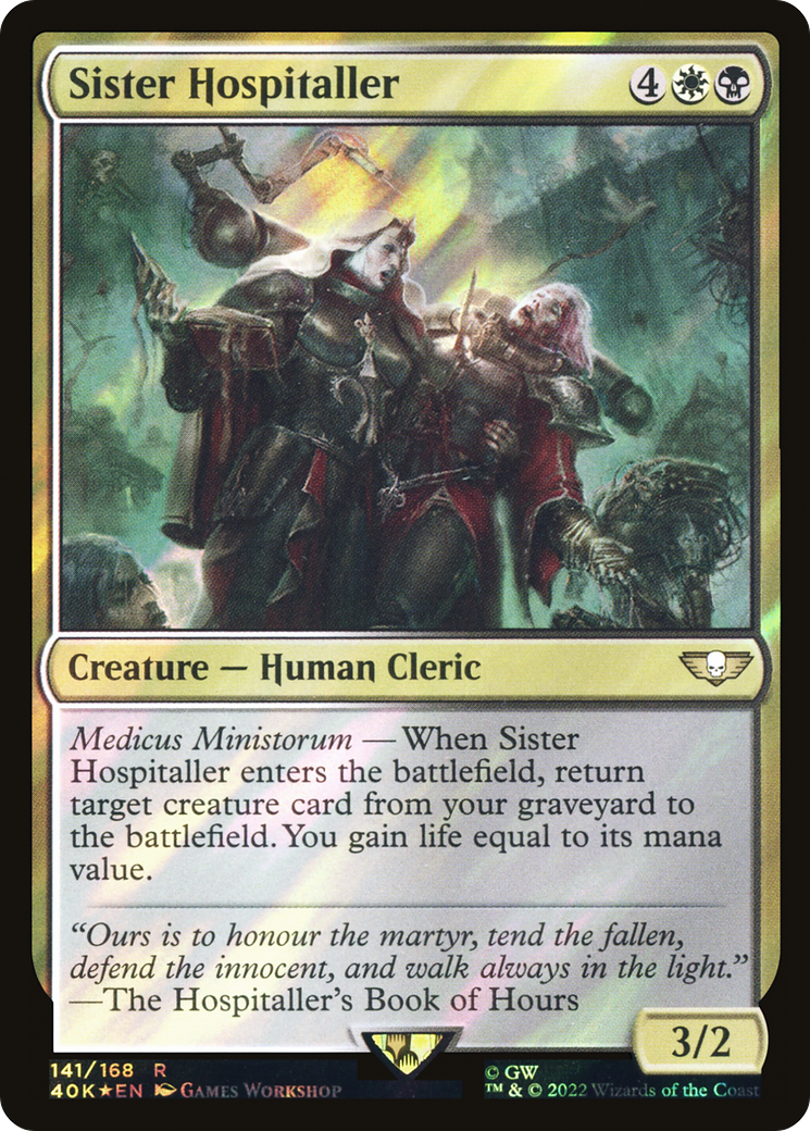 Sister Hospitaller (Surge Foil) (40K-141) - Warhammer 40,000 Commander Foil
