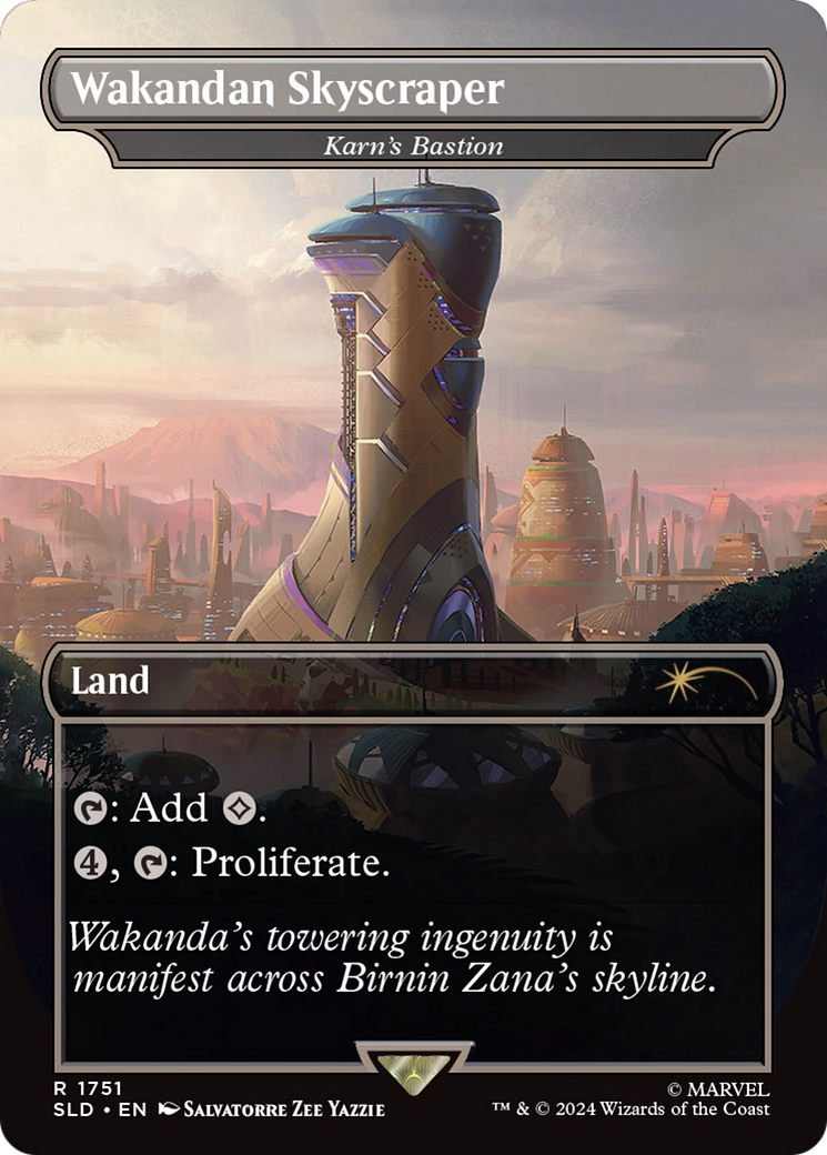 Karn's Bastion (SLD-1751) - Secret Lair Drop / Wakandan Skyscraper (Borderless) Foil
