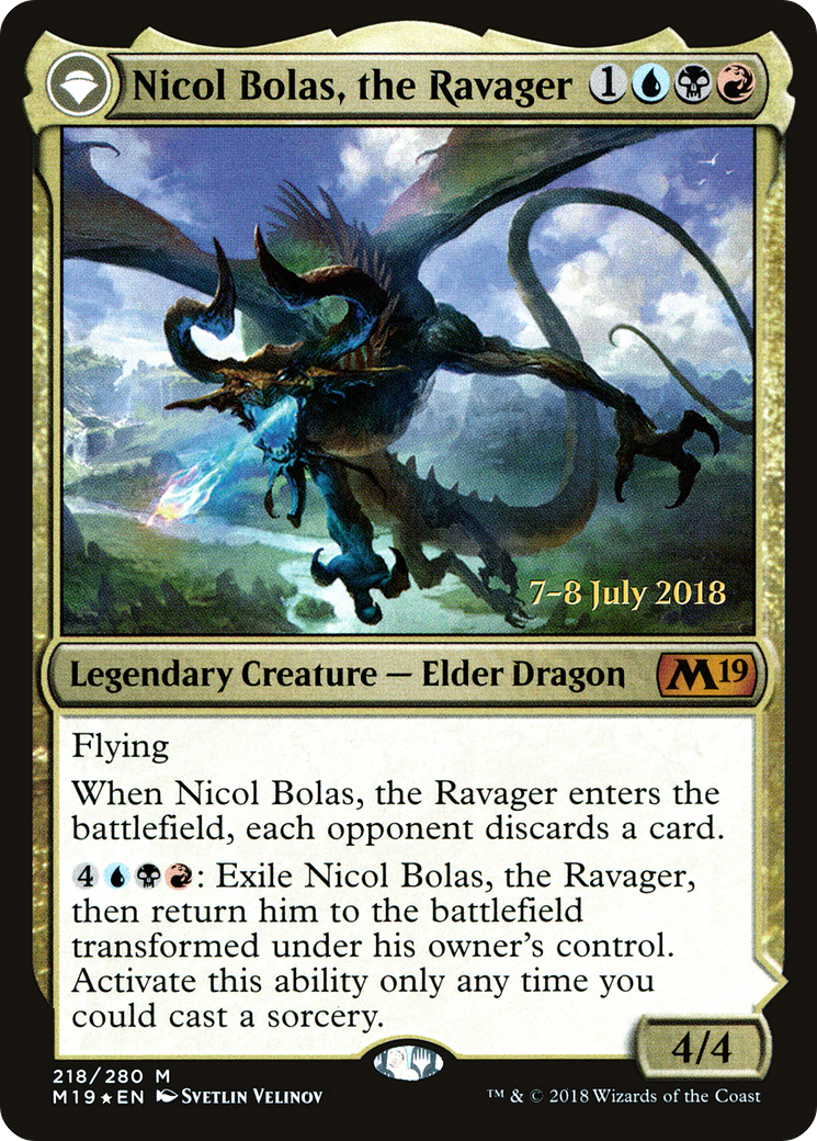 Nicol Bolas, the Ravager (PRE-218) - Core Set 2019 Promos: (originpwdfc) Foil