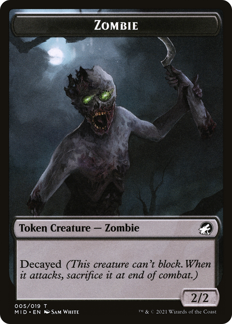 Zombie (TMID-005) - Innistrad: Midnight Hunt Tokens
