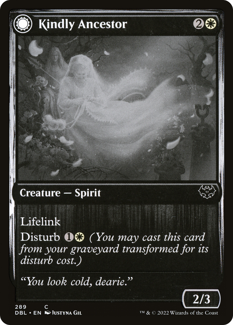 Kindly Ancestor (DBL-289) - Innistrad: Double Feature: (Double Faced Transform) Foil