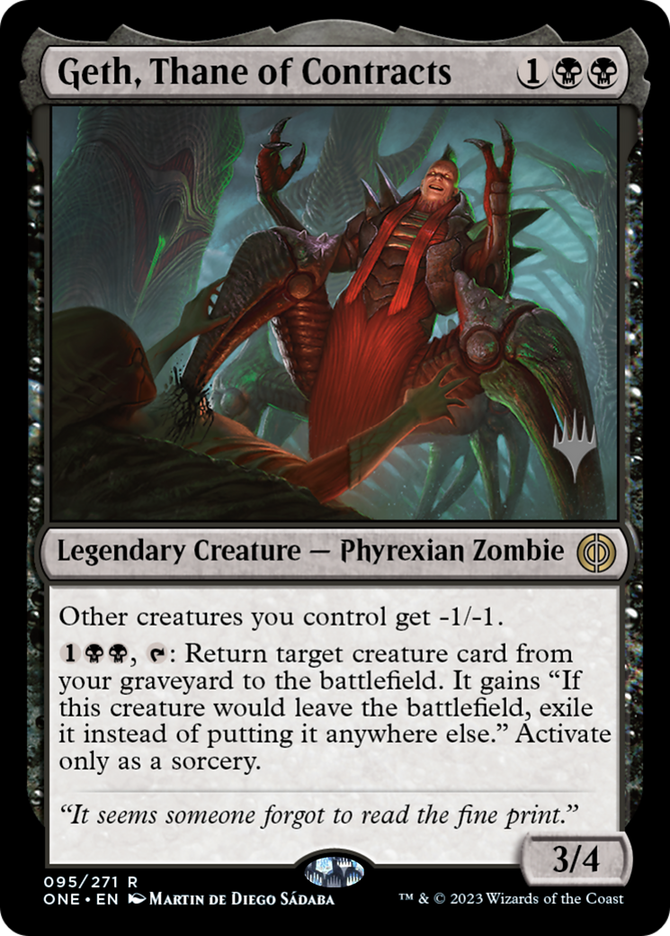 Geth, Thane of Contracts (PPONE-095) - Phyrexia: All Will Be One Promos