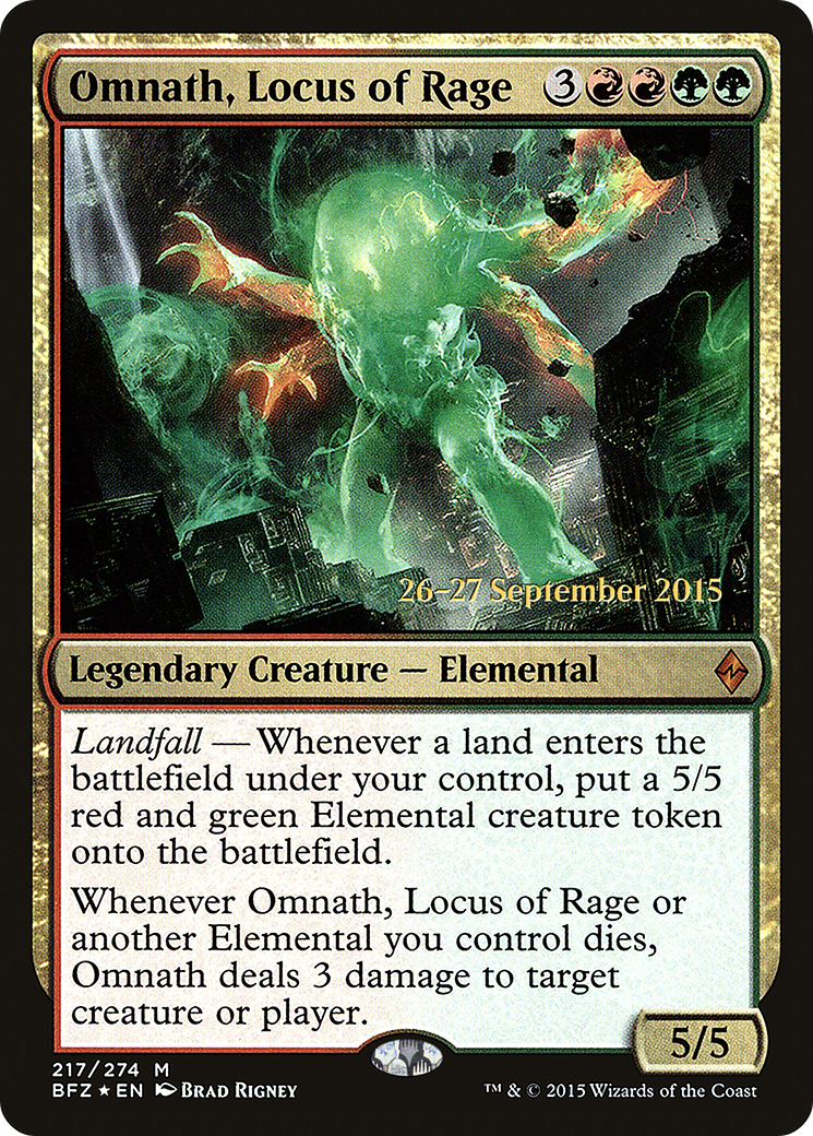 Omnath, Locus of Rage (PRE-217) - Battle for Zendikar Promos Foil