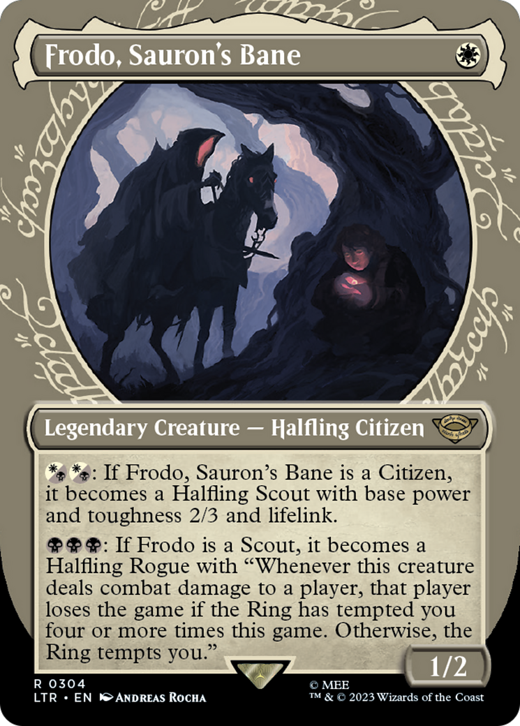 Frodo, Sauron's Bane (Showcase) (LTR-304) - The Lord of the Rings: Tales of Middle-earth: (Showcase) (Borderless) Foil