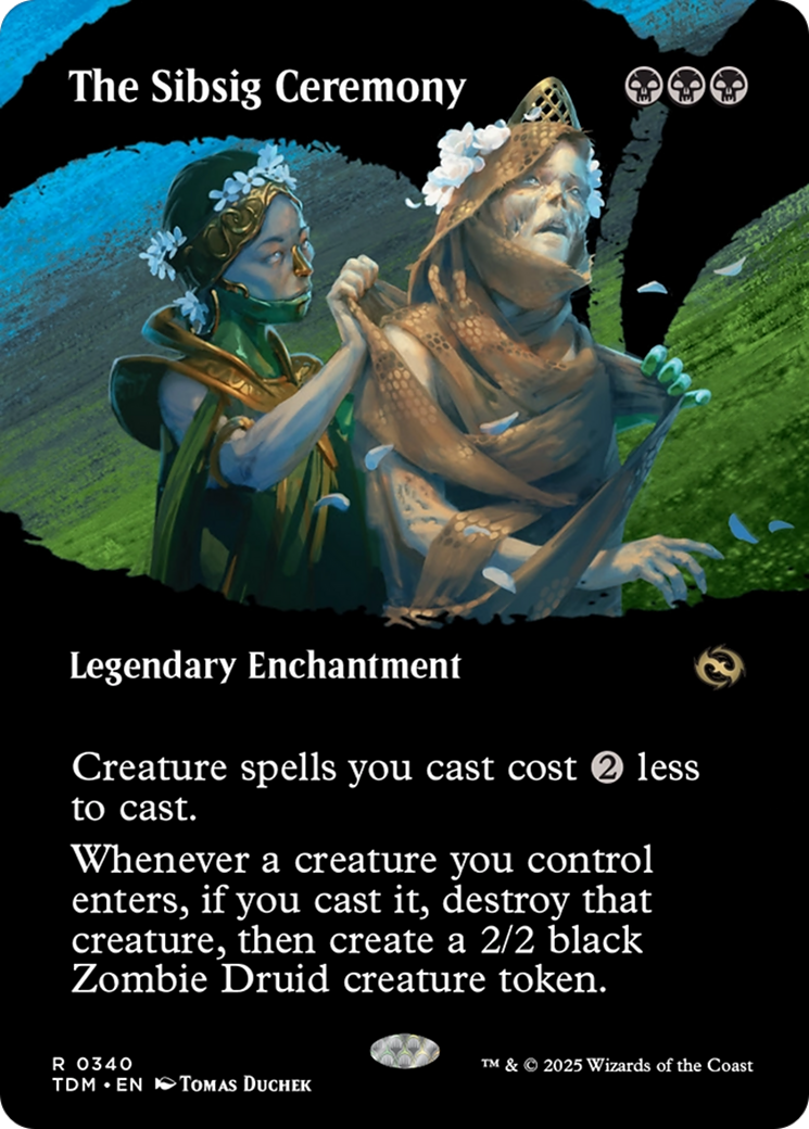The Sibsig Ceremony (Borderless) (TDM-340) - Tarkir: Dragonstorm: (Showcase, enchantment) (Borderless) Foil