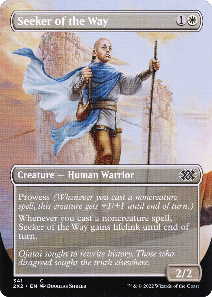 Seeker of the Way (Borderless) (2X2-341) - Double Masters 2022 (Borderless) Foil