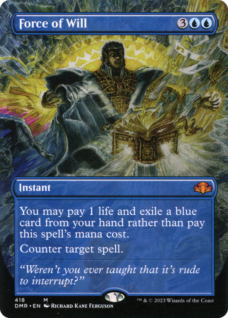 Force of Will (Borderless) (DMR-418) - Dominaria Remastered (Borderless) Foil