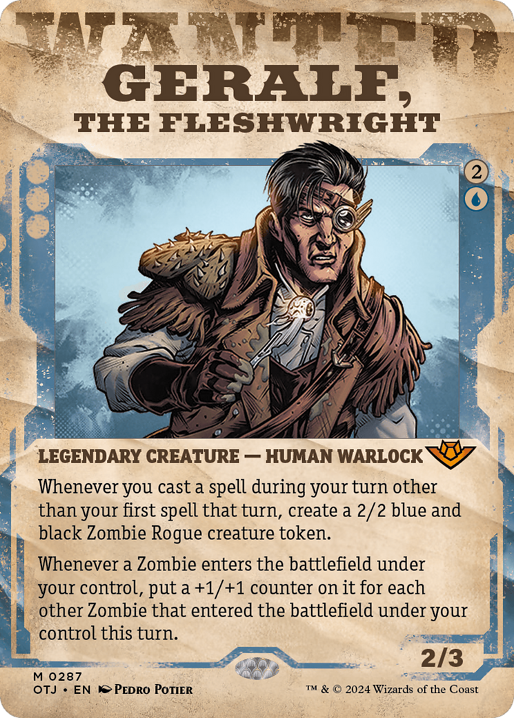 Geralf, the Fleshwright (Showcase) (OTJ-287) - Outlaws of Thunder Junction: (Showcase) (Borderless) Foil