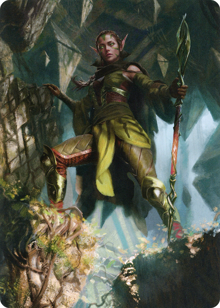 Nissa of Shadowed Boughs // Nissa of Shadowed Boughs (AZNR-005) - Zendikar Rising Art Series (Borderless) Foil