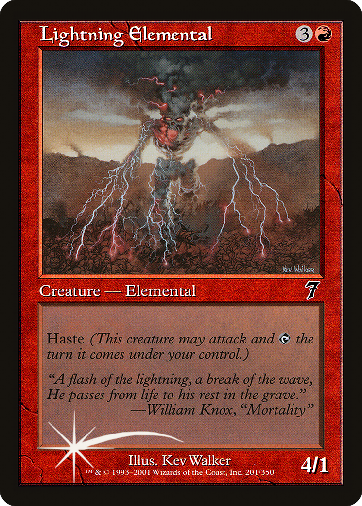 Lightning Elemental (7ED-201) - 7th Edition Foil
