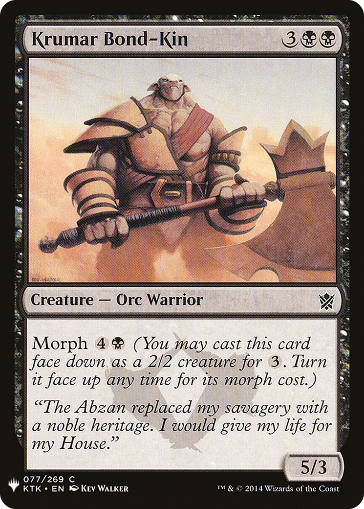 Krumar Bond-Kin (LIST-KTK-77) - The List