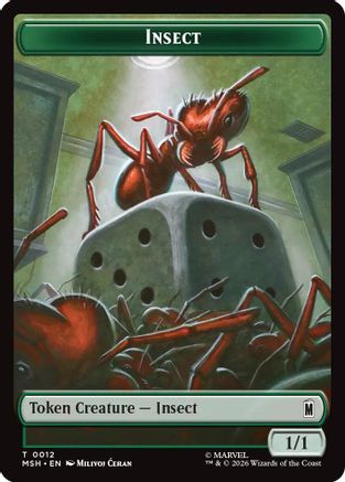 Insect // Clue Double-Sided Token (MSH-012/017) - Marvel Super Heroes