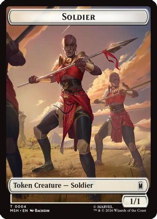 Soldier // Clue Double-Sided Token (MSH-4 // 17) - Marvel Super Heroes