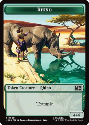 Rhino (029) // Beast (027) Double-Sided Token (Surge Foil) (MSC-29 // 27) - Commander: Marvel Super Heroes Foil
