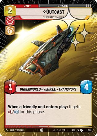 Outcast - Mercenary Starship (Hyperspace Foil) (543) - Ashes of the Empire Foil