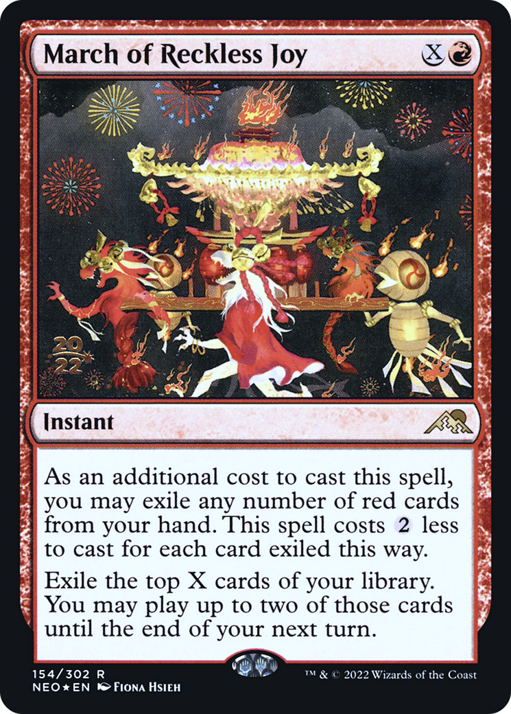 March of Reckless Joy (PRE-154) - Kamigawa: Neon Dynasty Promos Foil