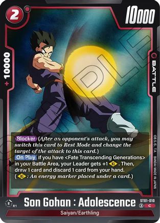 Son Gohan : Adolescence - ST01-010 (ST01-010) - Story Booster 01 Holofoil
