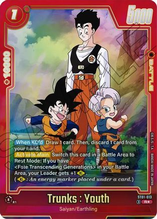 Trunks : Youth - ST01-013 (Alternate Art) (ST01-013) - Story Booster 01 Holofoil