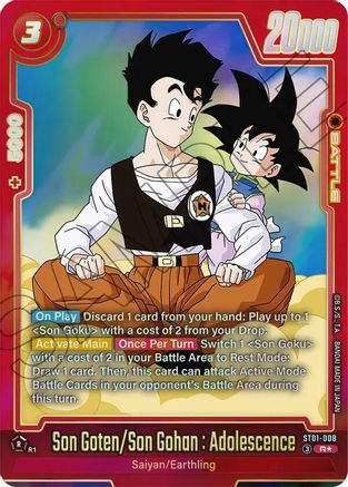 Son Goten/Son Gohan : Adolescence (Alternate Art) (ST01-008) - Story Booster 01 Holofoil