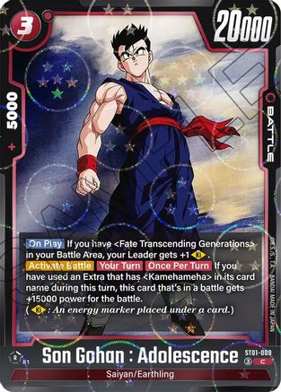 Son Gohan : Adolescence - ST01-009 (Dragon Ball Pattern) (ST01-009) - Story Booster 01 Holofoil