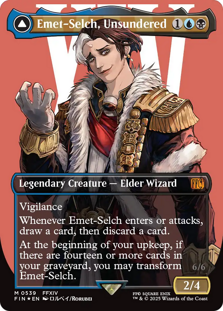 Emet-Selch, Unsundered // Hades, Sorcerer of Eld (Borderless) (Surge Foil) [FINAL FANTASY]
