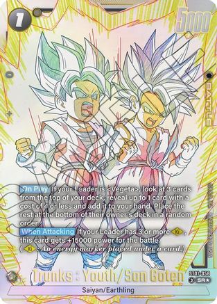 Trunks : Youth/Son Goten (Alternate Art) (ST01-058) - Story Booster 01 Holofoil