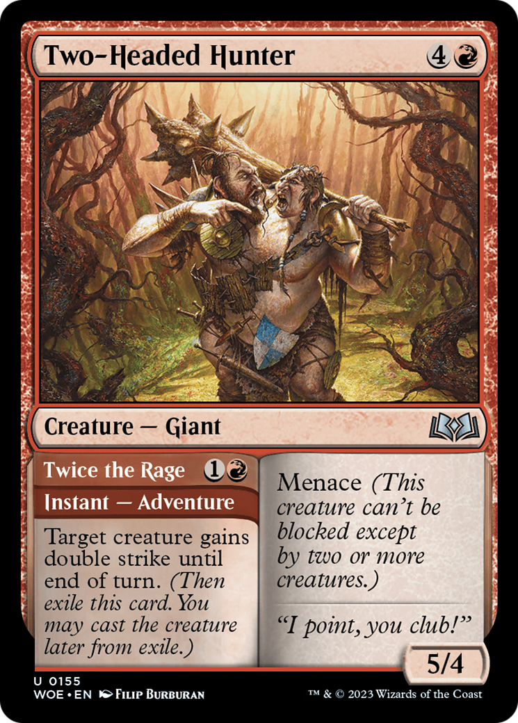 Two-Headed Hunter (WOE-155) - Wilds of Eldraine Foil