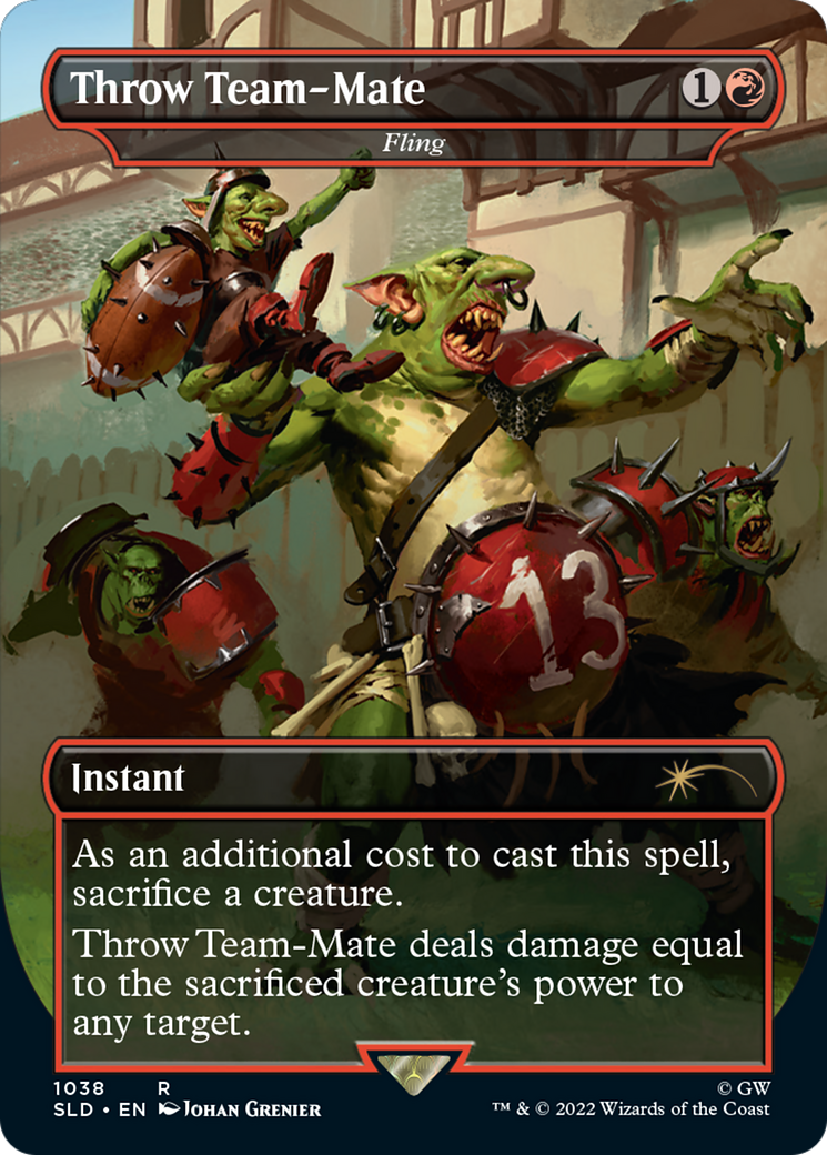 Throw Team-Mate - Fling (Borderless) (SLD-1038) - Secret Lair Drop / Throw Team-Mate (Borderless)