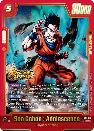 Son Gohan : Adolescence - FB11-016 (Alternate Art) (FB11-016) - Brightness of Hope Holofoil