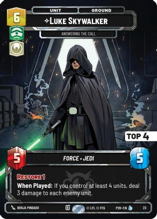Luke Skywalker -  Answering the Call (Top 4) (22) - Sector and Regional Promos Season 2 Foil