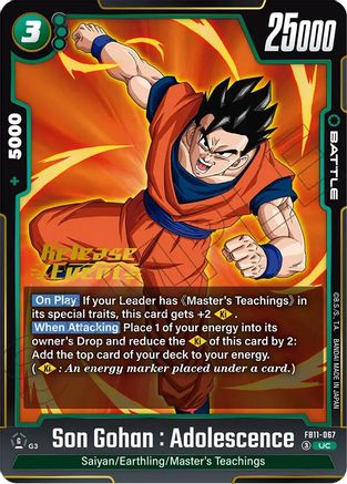 Son Gohan : Adolescence - FB11-067 (FB11-067) - Brightness of Hope Release Event Cards