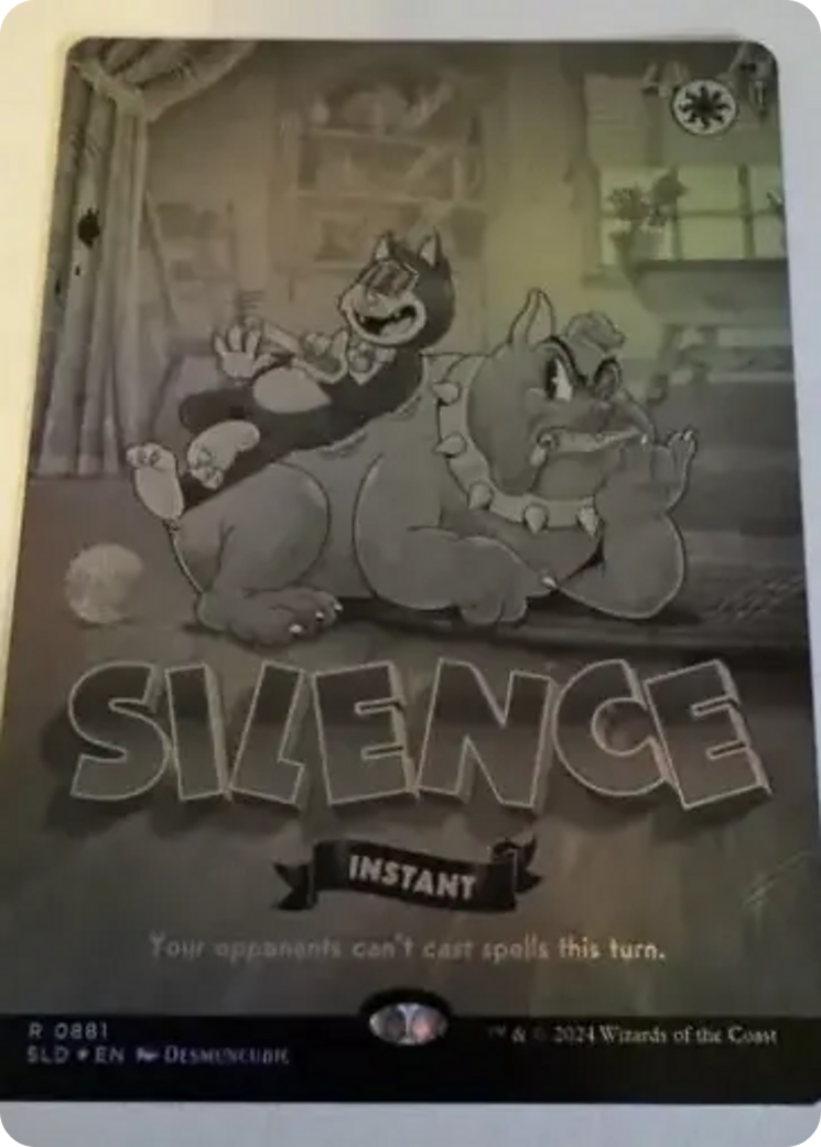 Silence (0881) (Black & White Foil) (SLD-881) - Secret Lair Drop (Borderless) Foil