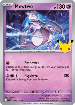 Mewtwo 063  - Holofoil ME 30th Celebration - Rare