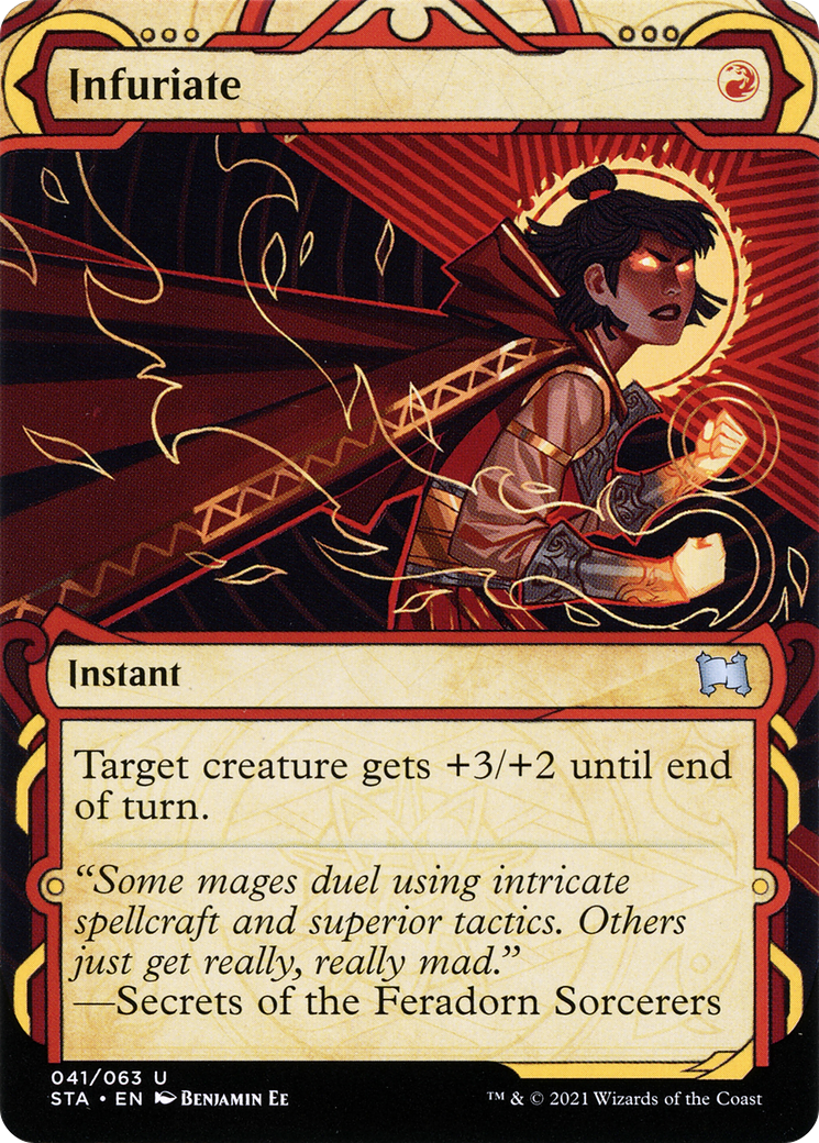 Infuriate (STA-041) - Strixhaven Mystical Archive: (Showcase) (Borderless) Etched Foil