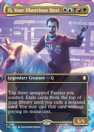 Q, Your Illustrious Host (Borderless) (TRC-187) - Commander: Star Trek Foil