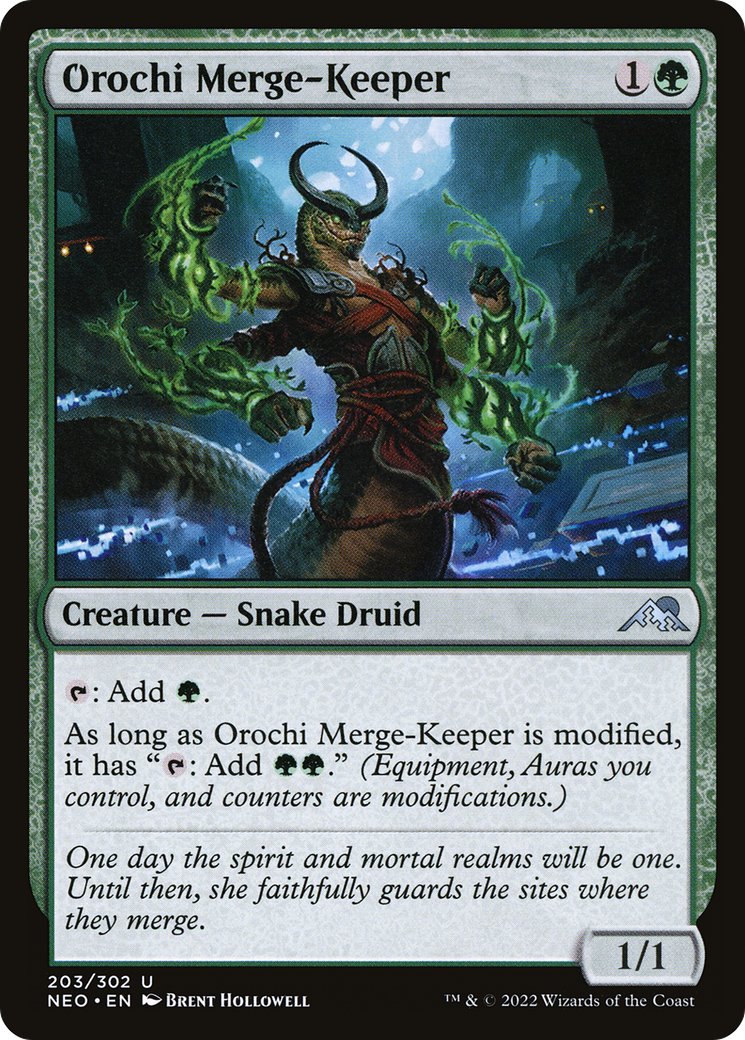 Orochi Merge-Keeper (NEO-203) - Kamigawa: Neon Dynasty Foil