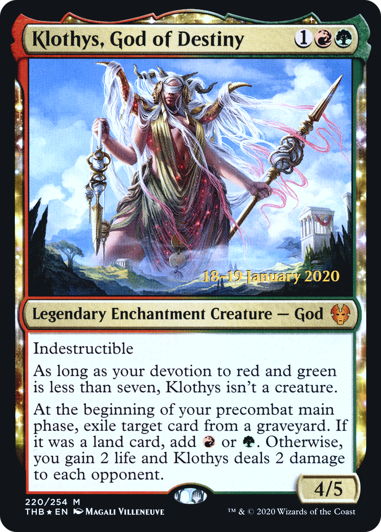 Klothys, God of Destiny (PRE-220) - Theros Beyond Death Promos: (enchantment) Foil
