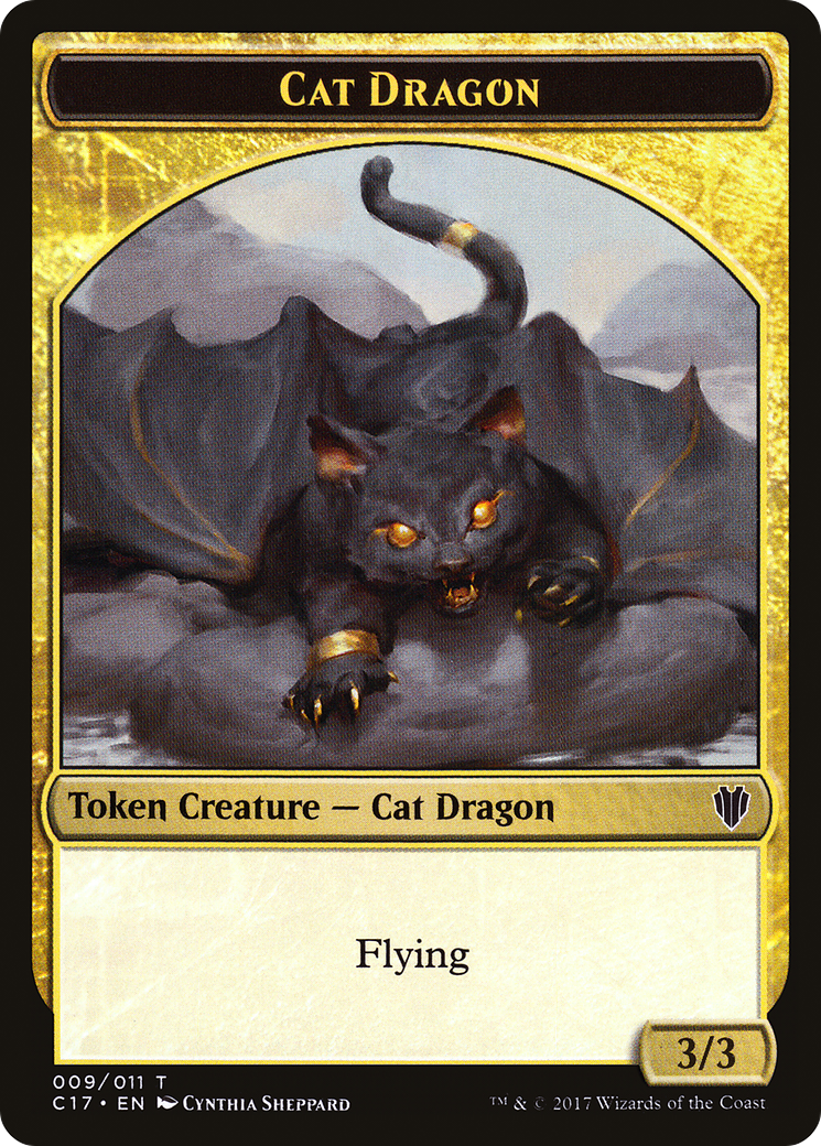 Cat Dragon // Dragon (007) Double-Sided Token (C17-9 // 7) - Commander 2017 Tokens