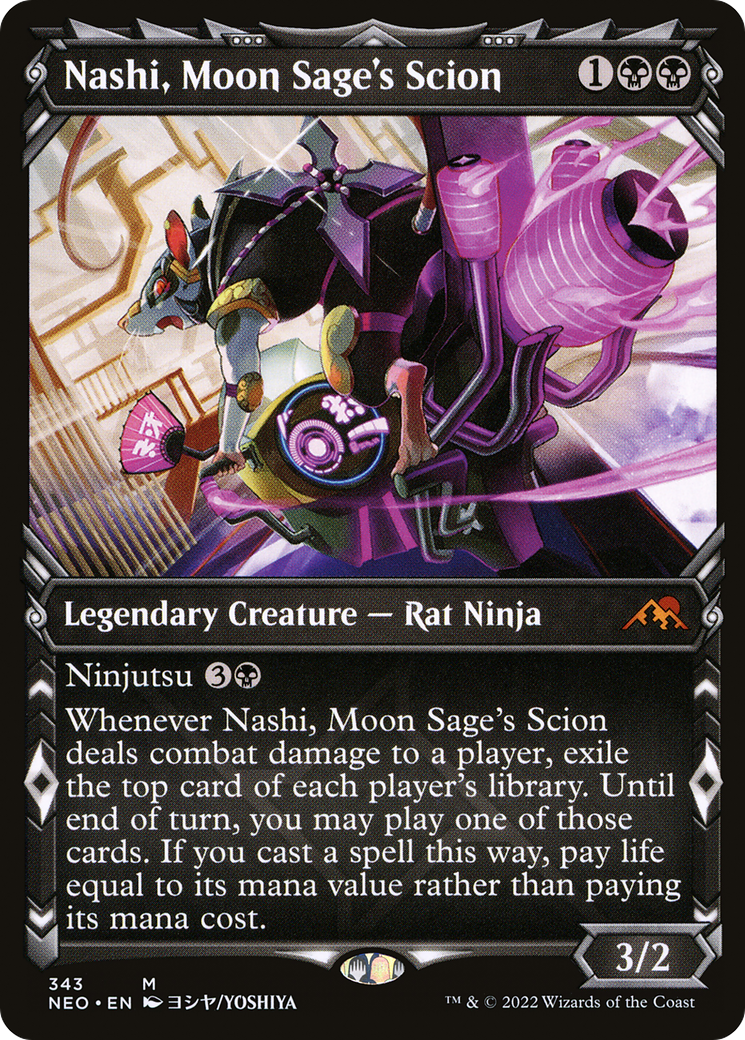 Nashi, Moon Sage's Scion (Showcase) (NEO-343) - Kamigawa: Neon Dynasty: (Showcase)
