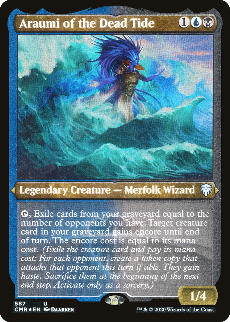 Araumi of the Dead Tide (Foil Etched) (CMR-587) - Commander Legends Etched Foil