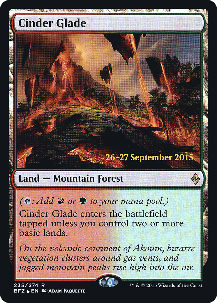Cinder Glade (PRE-235) - Battle for Zendikar Promos Foil