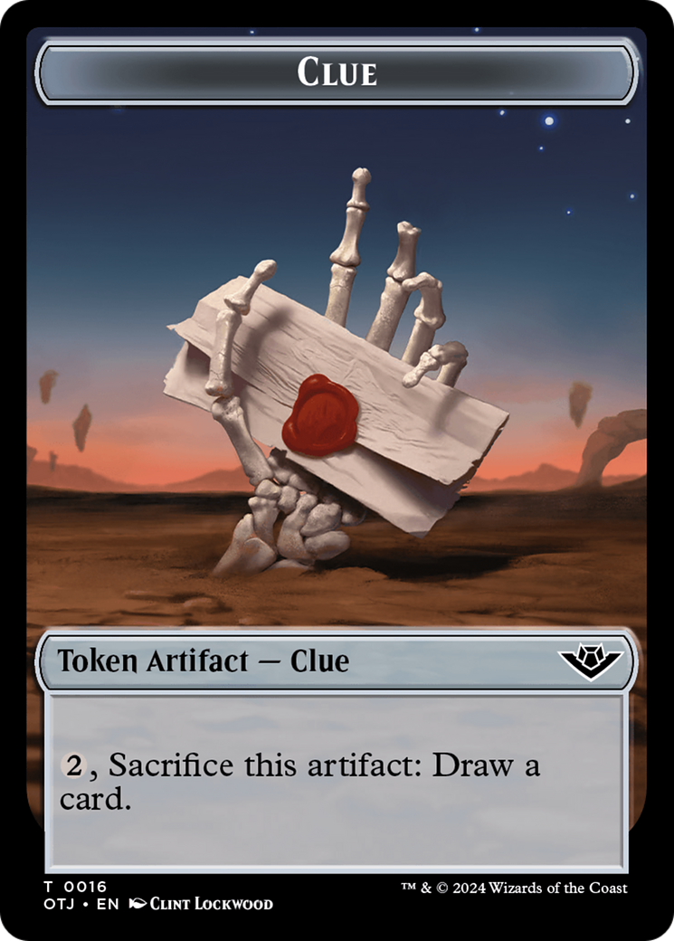 Clue (TOTJ-016) - Outlaws of Thunder Junction Tokens Foil