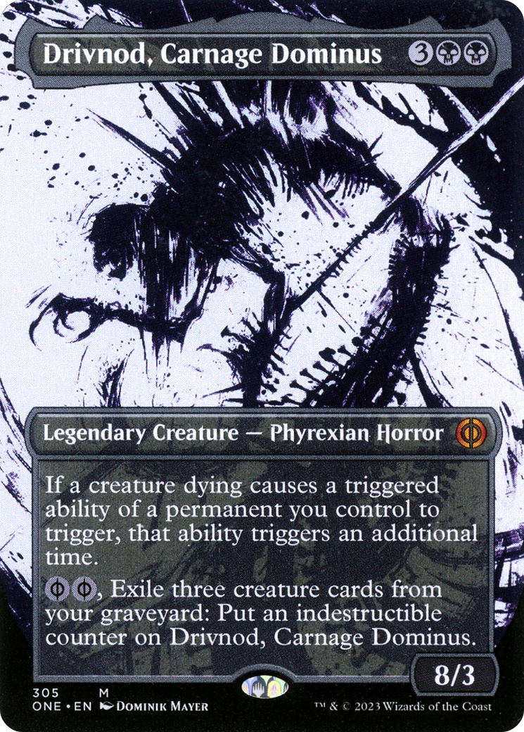 Drivnod, Carnage Dominus (Showcase) (ONE-305) - Phyrexia: All Will Be One: (Showcase) (Borderless)